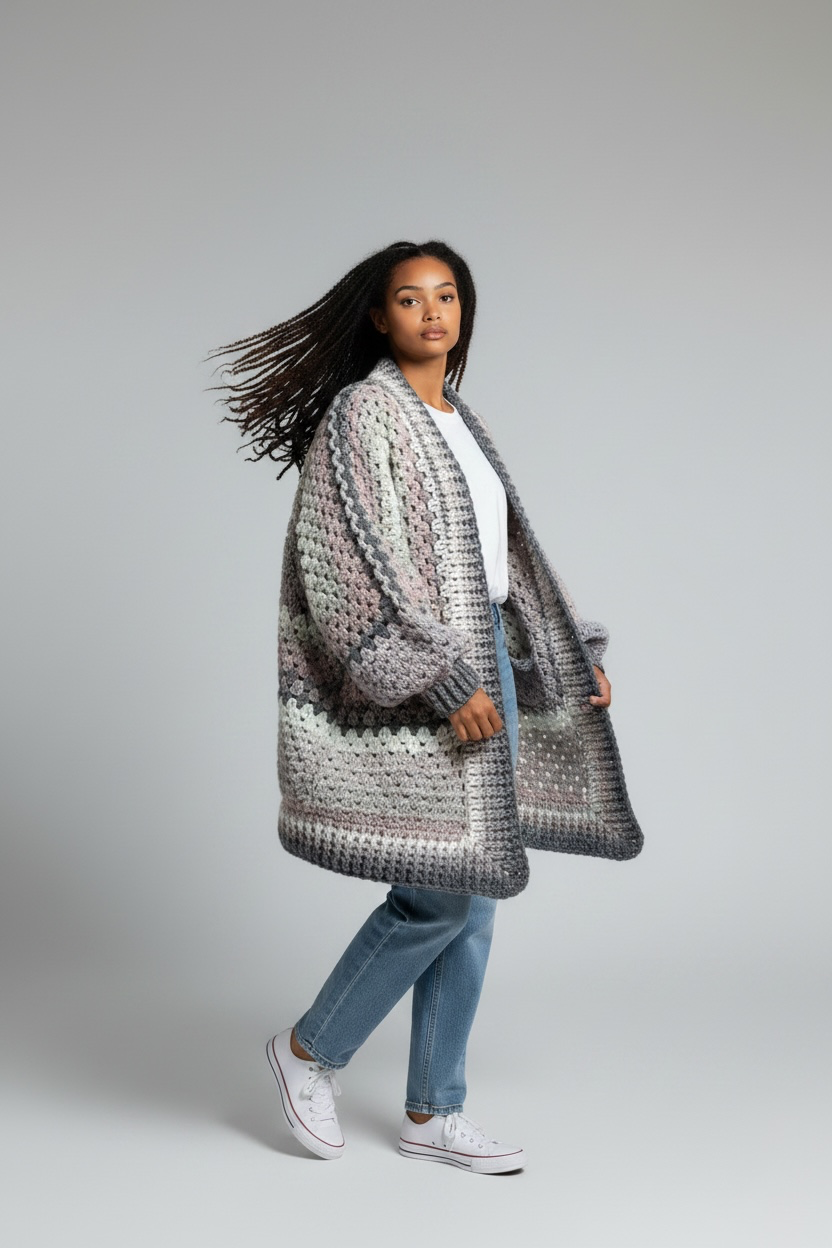 Blush Bloom Hexagon Cardigan | Handmade Crochet