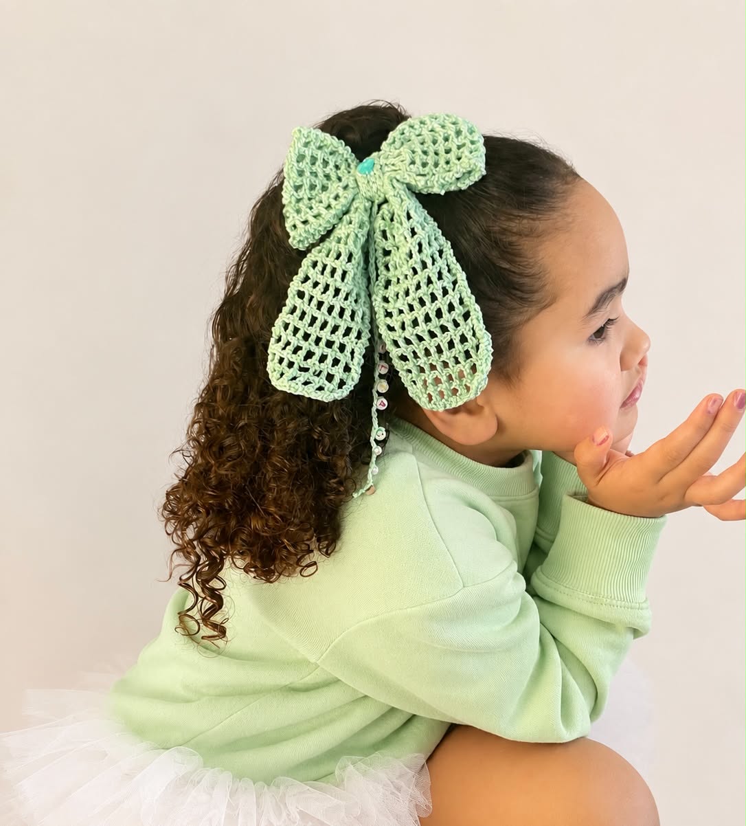 Handmade Crochet Statement Bow | Vintage-Inspired Hair Accessory