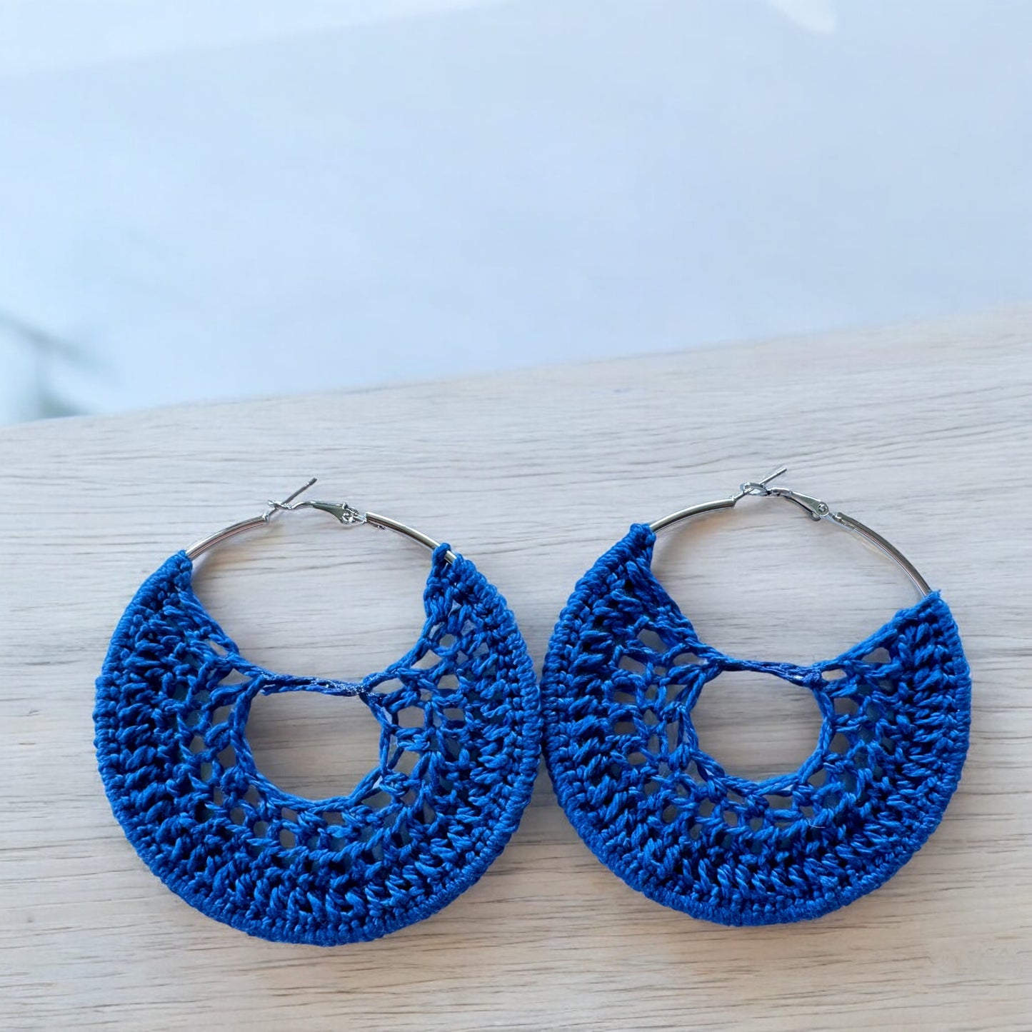 Crochet 8cm Hoop Earrings