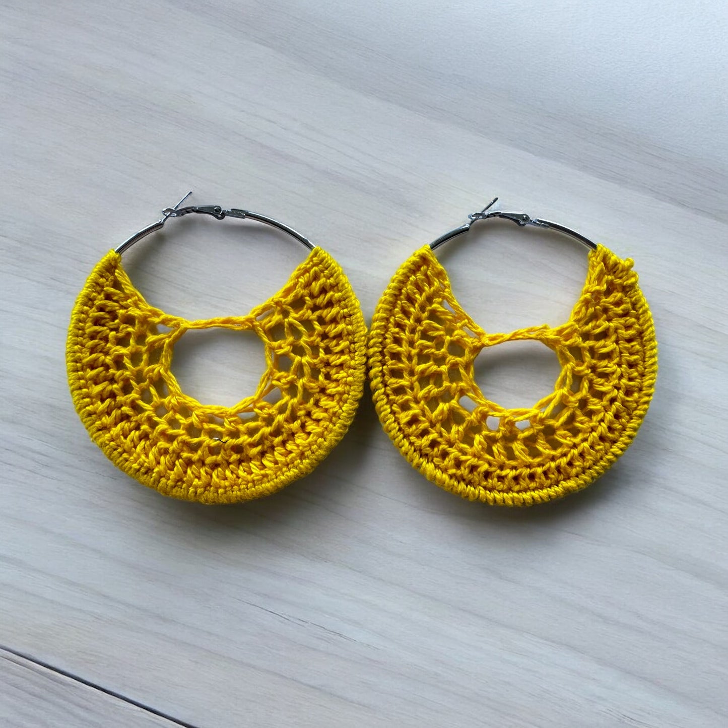 Crochet 8cm Hoop Earrings