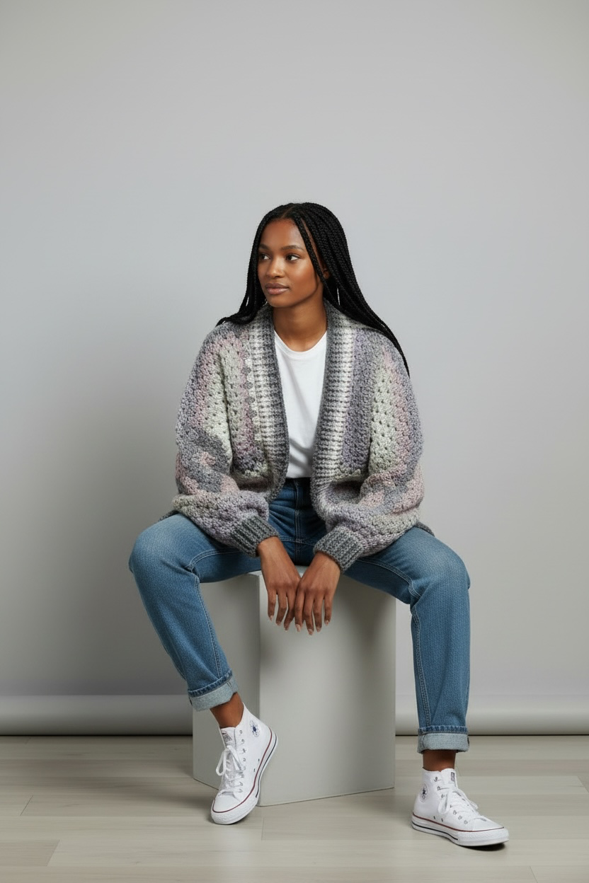 Blush Bloom Hexagon Cardigan | Handmade Crochet