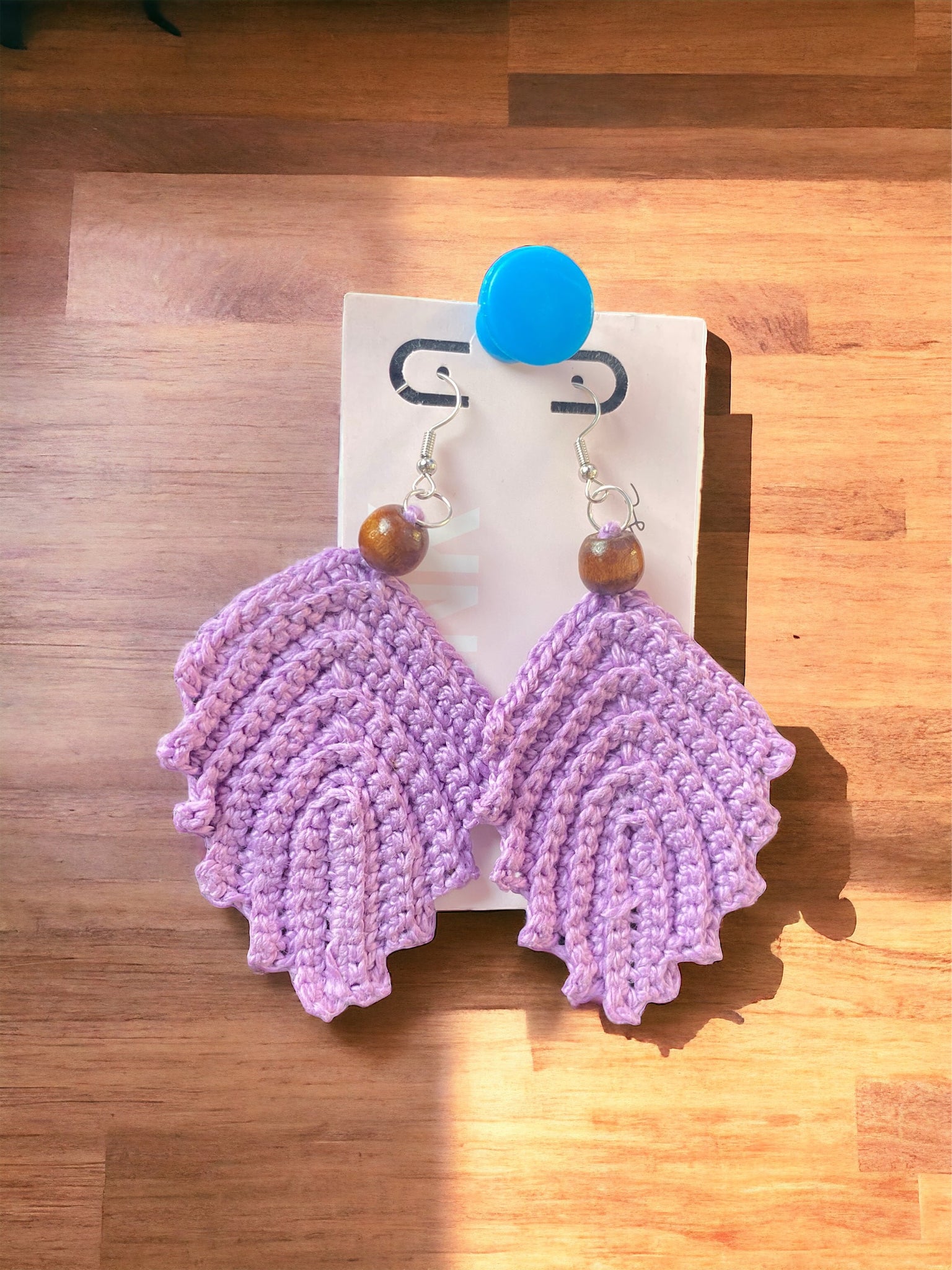 Violet|Feather Earrings|Crochet|Handmade