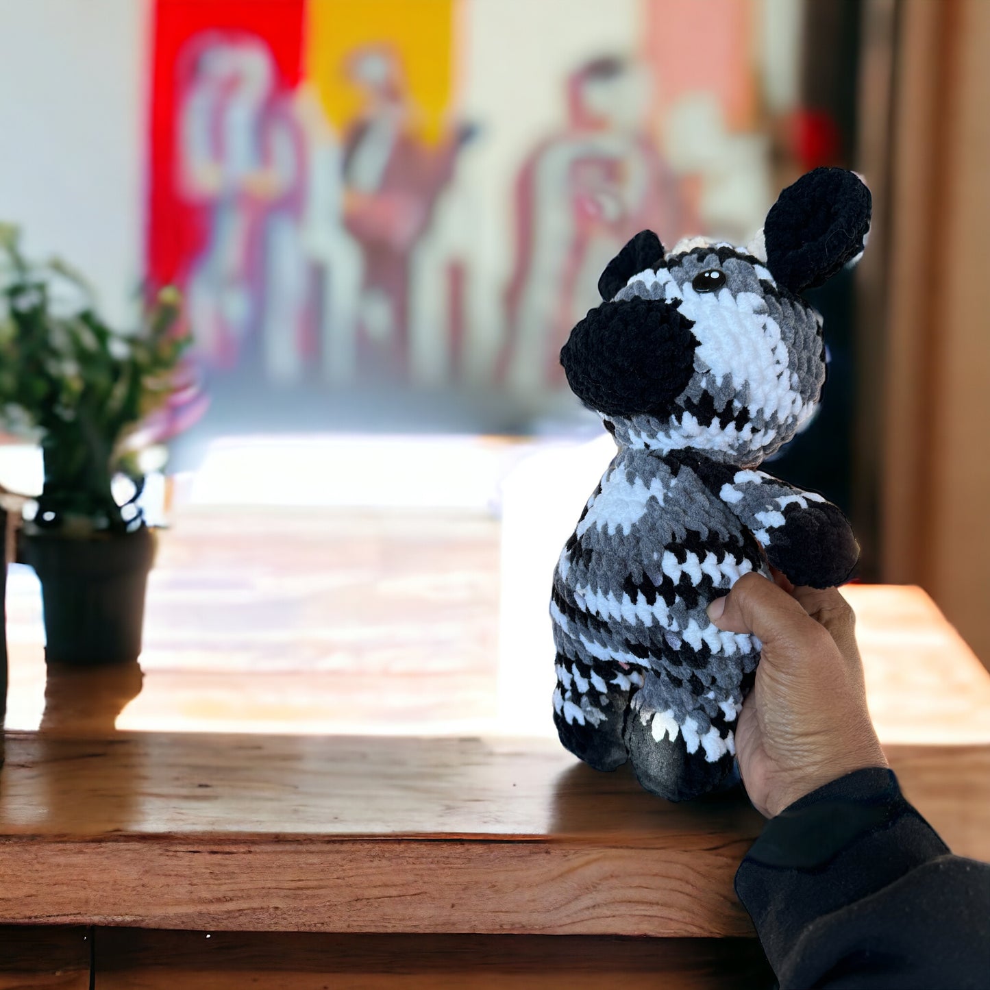 Monochrome Moo: The Black and White Variegated Cow Plush |Crochet Plushy