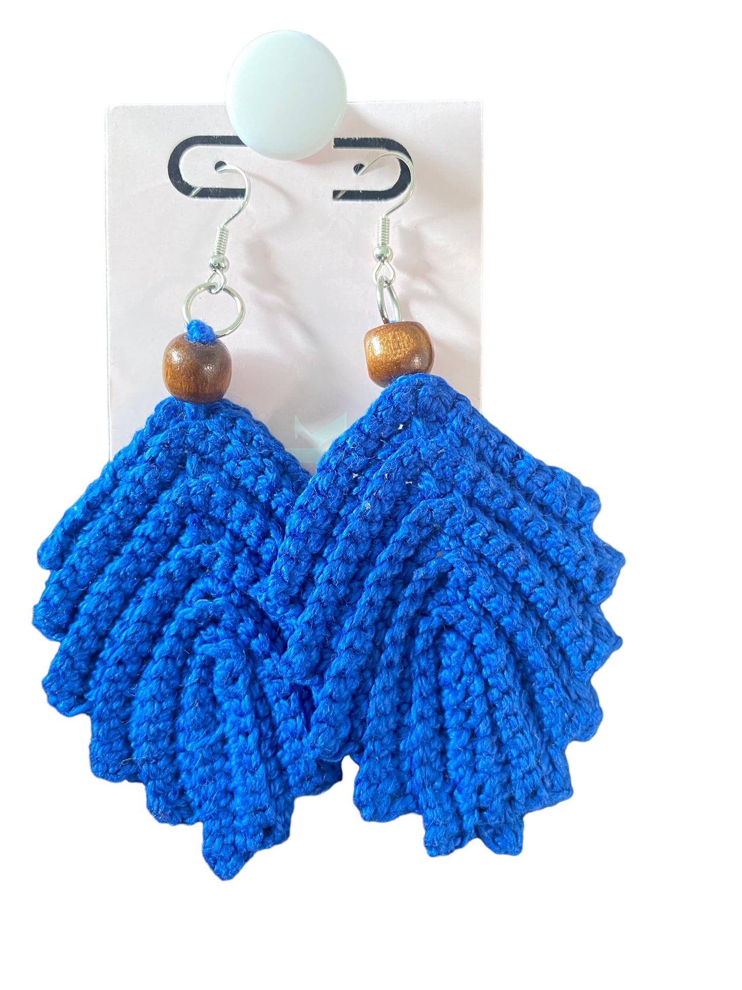 Royal Blue|Feather Earrings|Crochet|Handmade