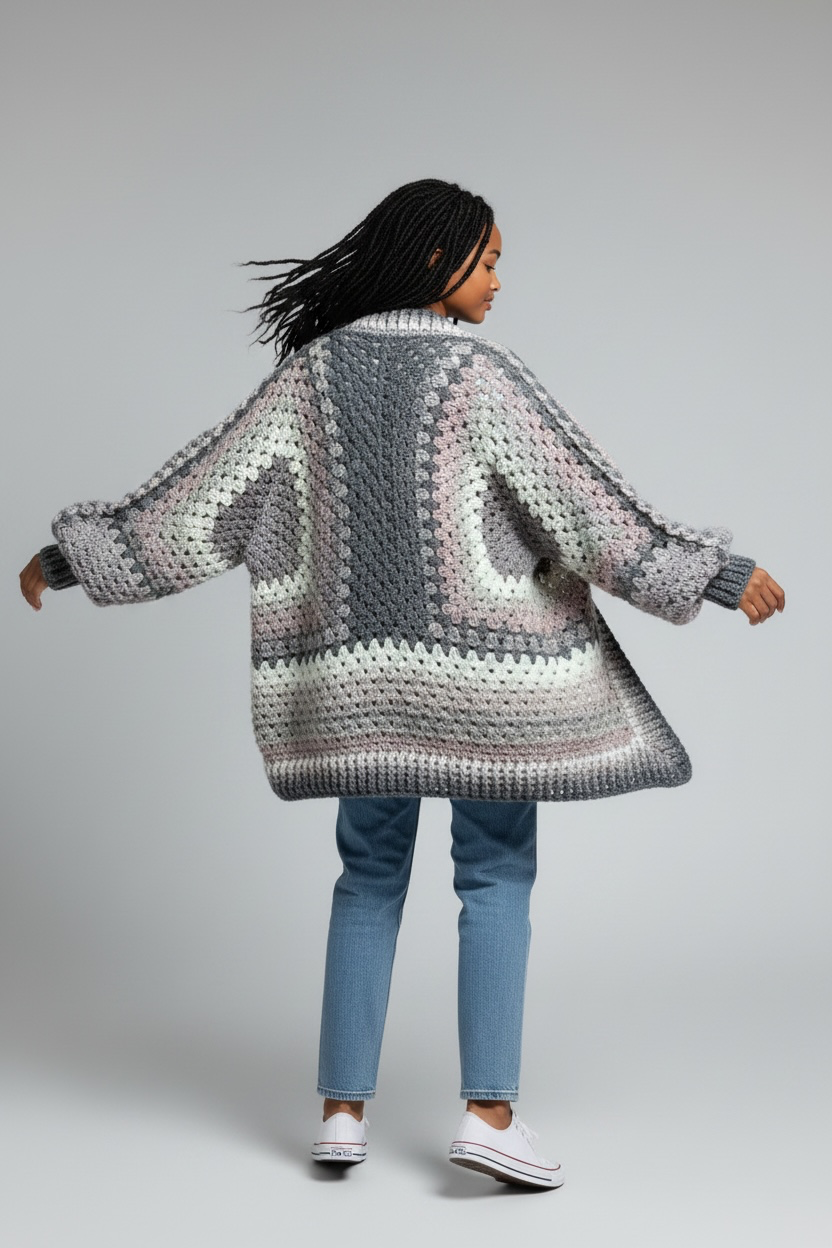 Blush Bloom Hexagon Cardigan | Handmade Crochet