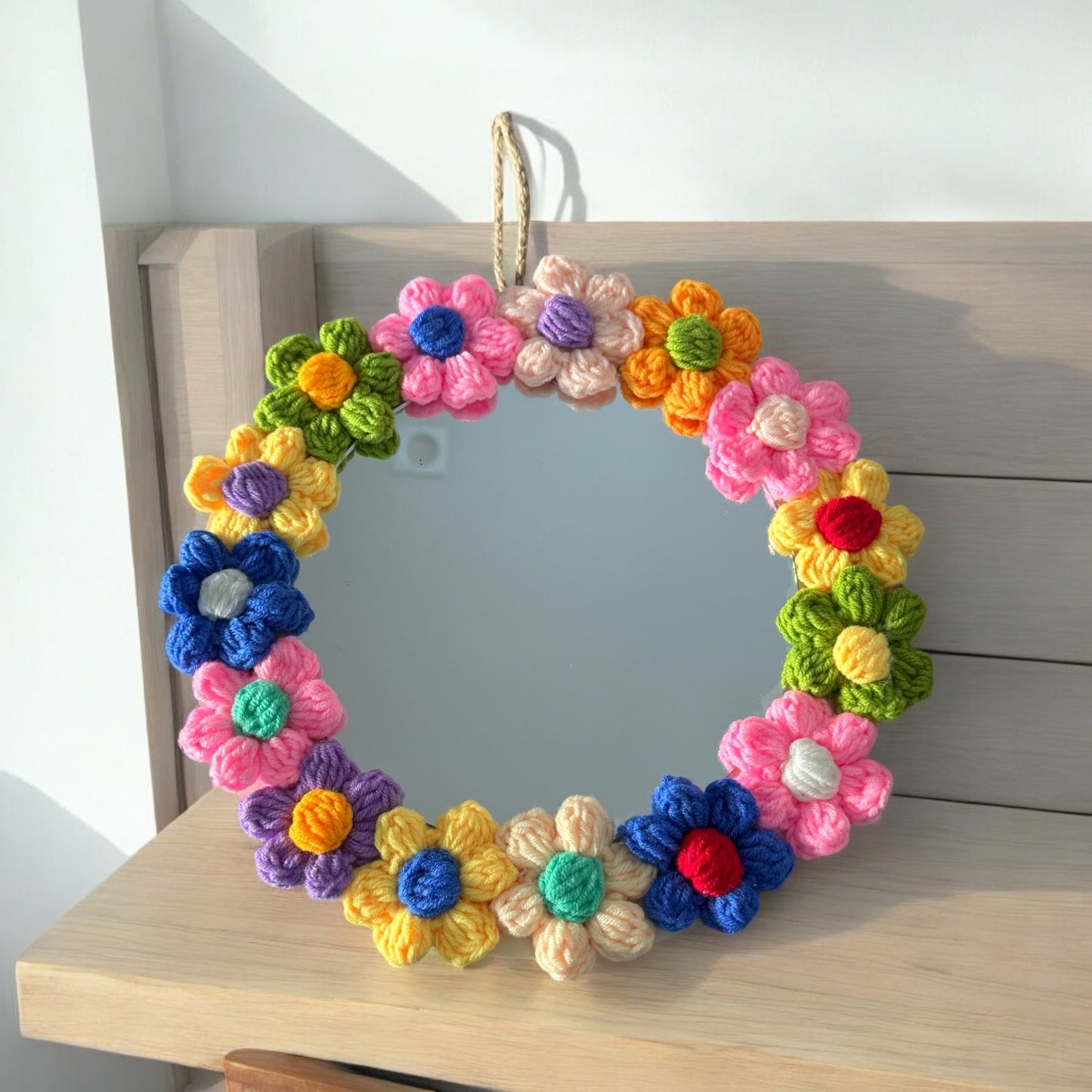 Crochet Puff | Daisy | Flower Mirror