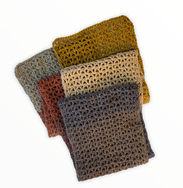 Crochet Unisex Natural Tone Scarf