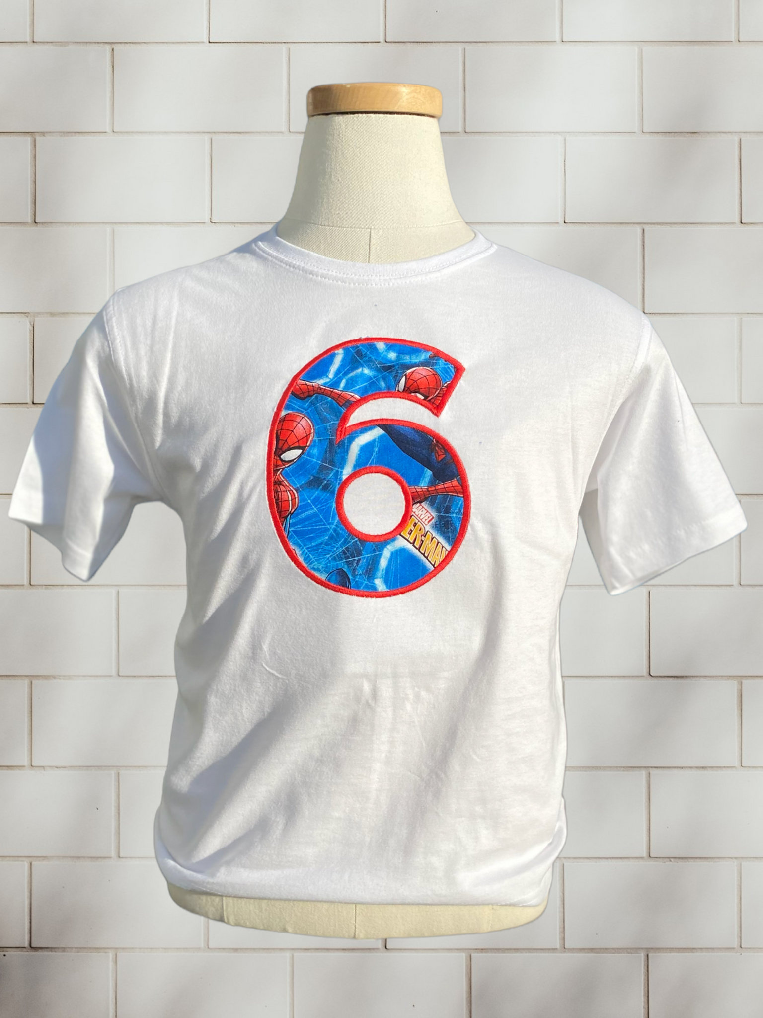 Spiderman theme | Boys Birthday T-Shirt | Childrens Personalised Tee | Embroidery | Spiderman Birthday
