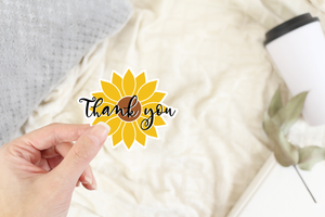 Stickers | Business decals | Sticker Sheet | Sunflower theme | Thank You