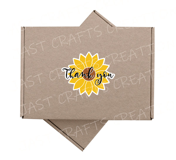Stickers | Business decals | Sticker Sheet | Sunflower theme | Thank You