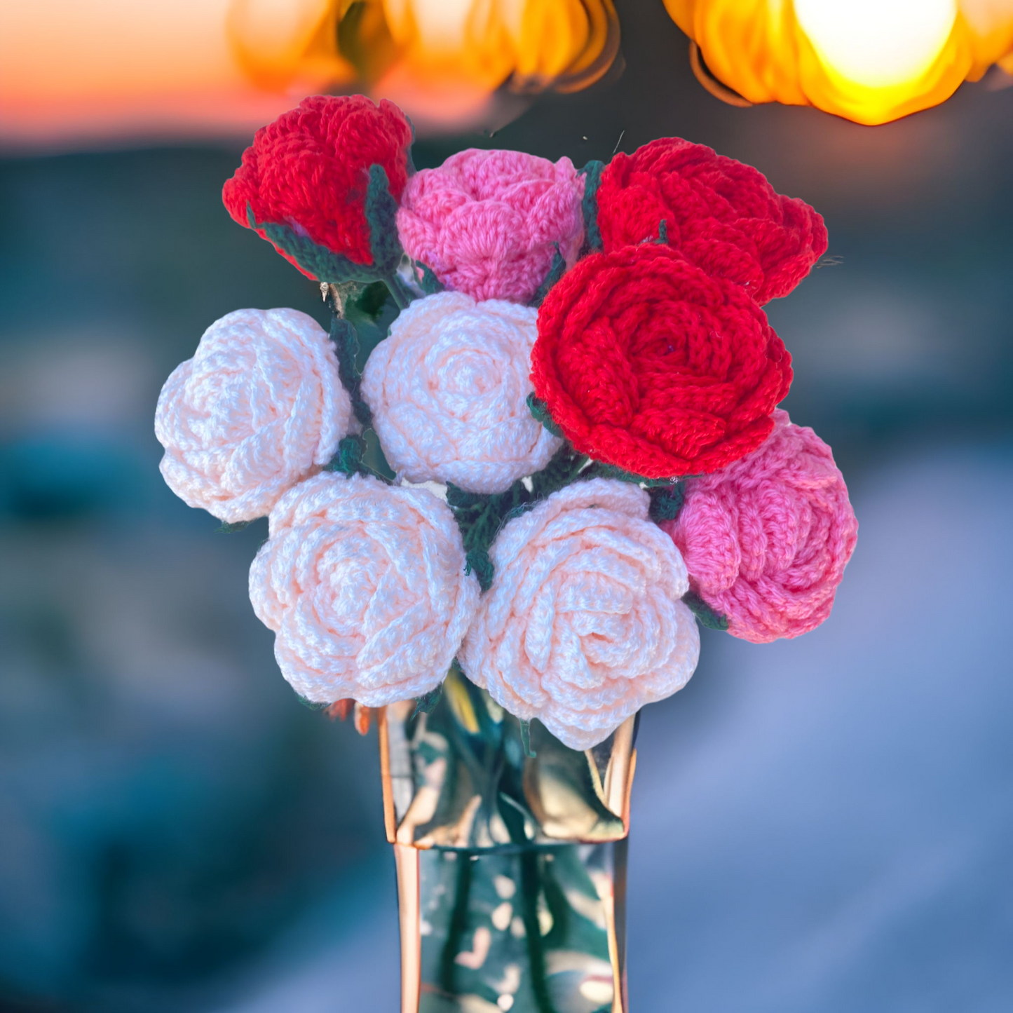 Crochet Rose Stem | Bouquet