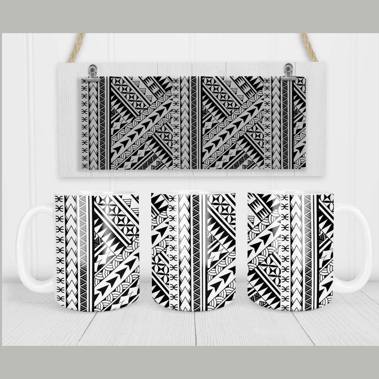 Polynesian | Pacific Island | Masi | Tapa Design | Mug