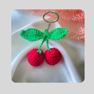 Crochet Couple Red Cherry Keychain | Bag Charm