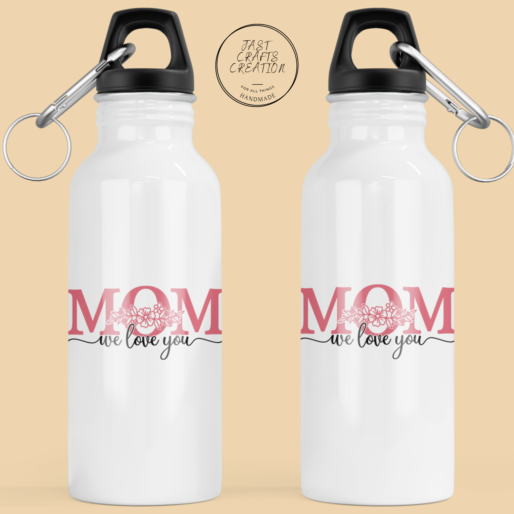 Mom We Love You | Stainless Steel Water Bottle |Sports Bottle |Canteen| Screw Top