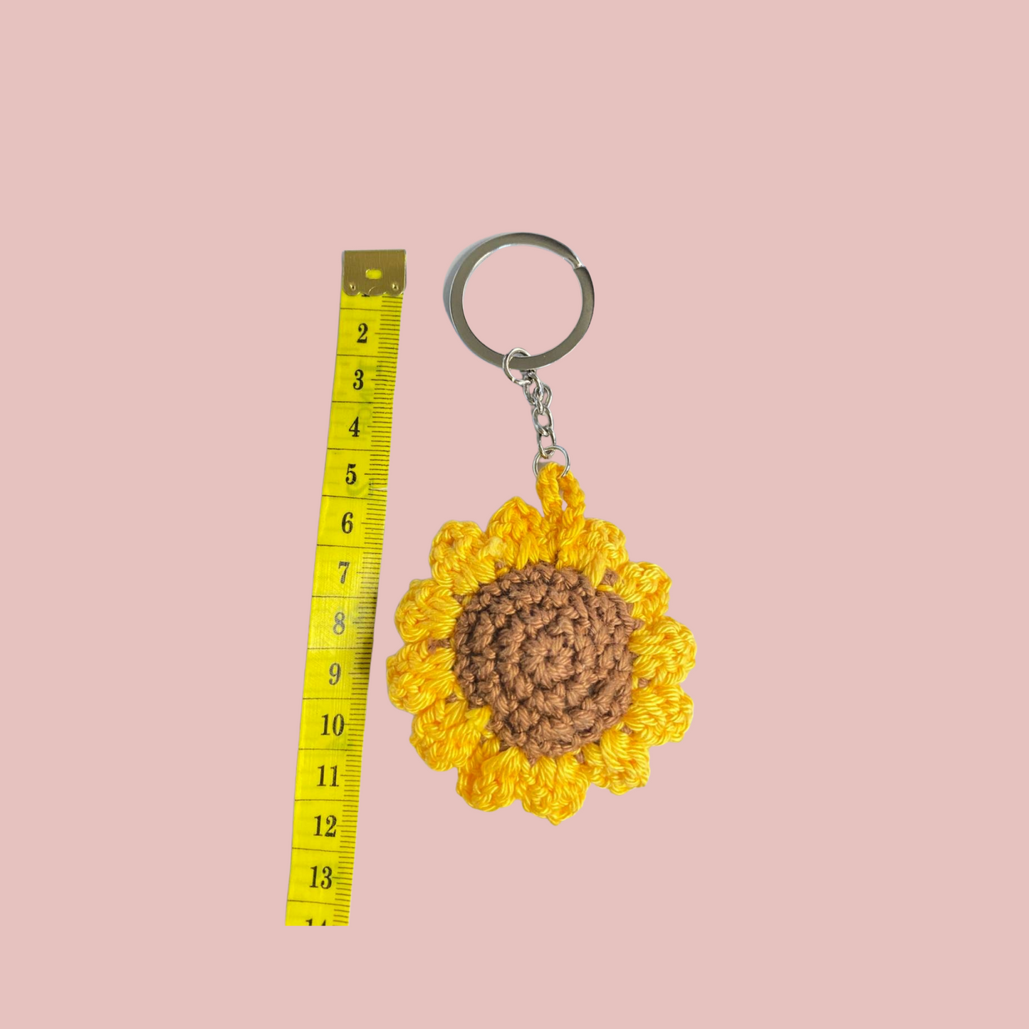 Crochet Sunflower Keychain/Bag/Zip Charm