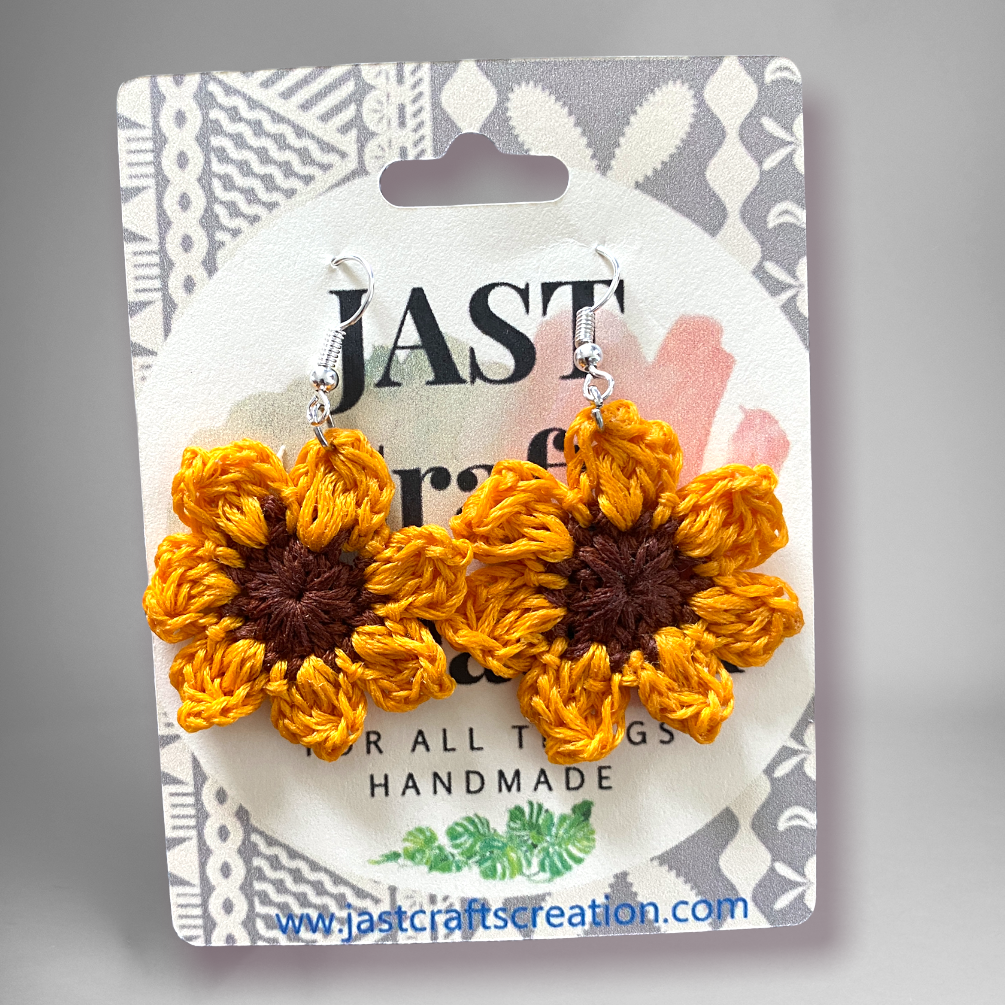 Crochet Sunflower Earring