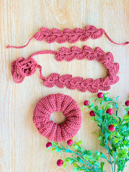 Crochet Hair Accessories and Bracelet Sets