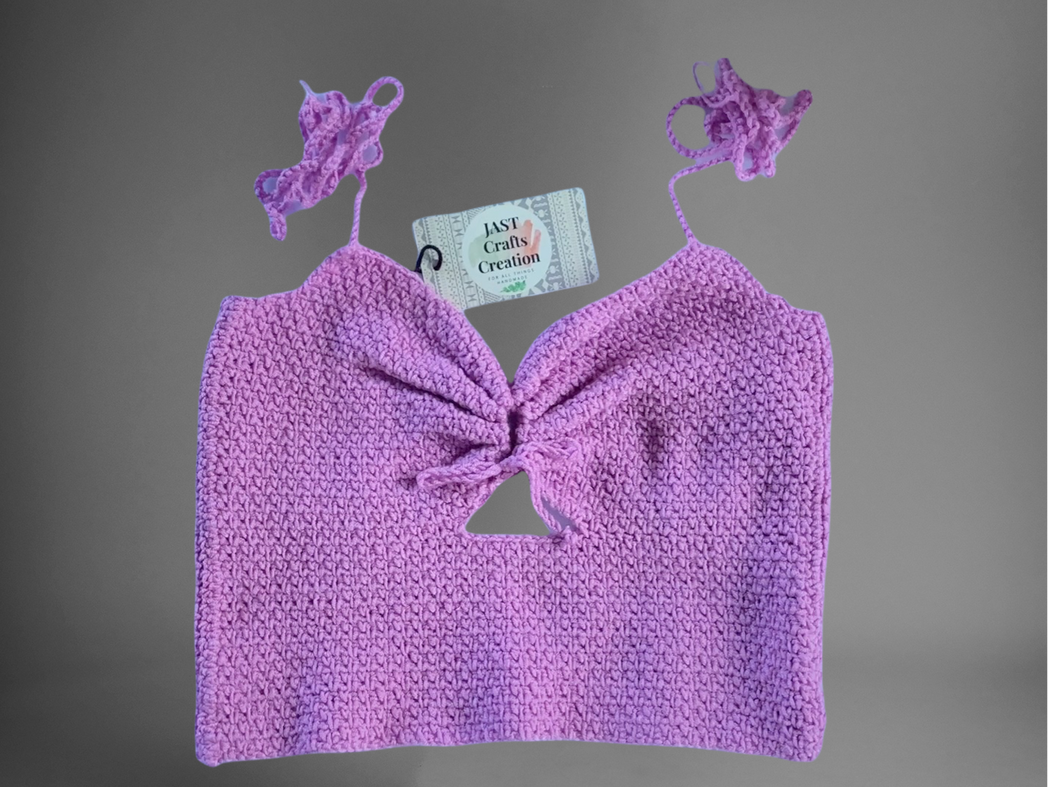 Purple Peek A Boo Crochet Top