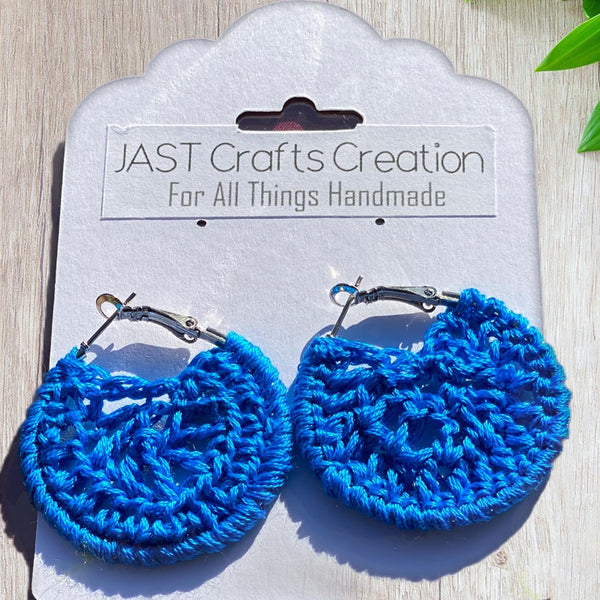 Plain Coloured Hoop Crochet Earrings