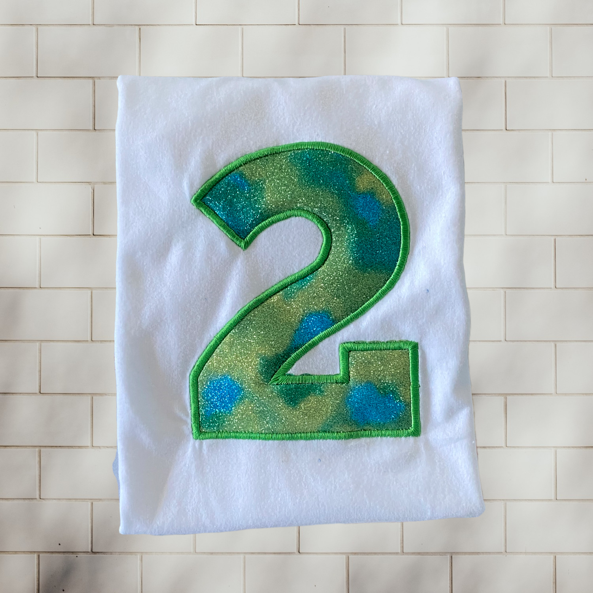 Green Glitter | Personalised | Embroidery Birthday T-shirts