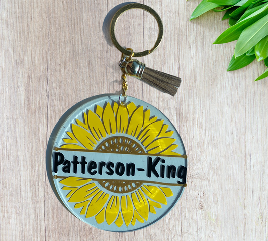 Sunflower Personalised Keychain